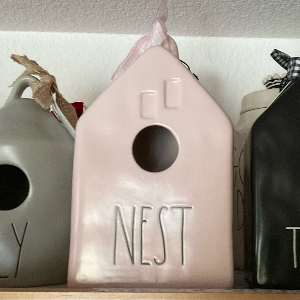 Rae Dunn pink Nest birdhouse
